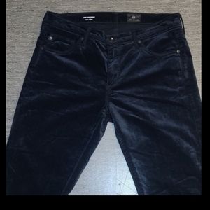 AG Adriano Goldschmied Black velvet  pants. 28